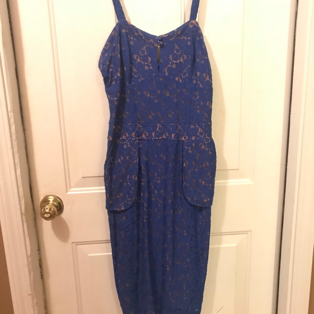 Blue Nude Lace Dress from Express Fashionstar!